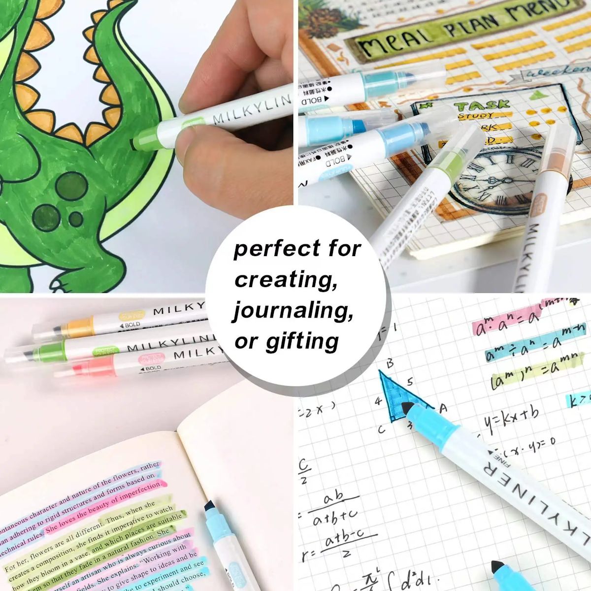 24 PCS/Set Non Bleed Pastel Highlighters Pen Markers - ChildAngle