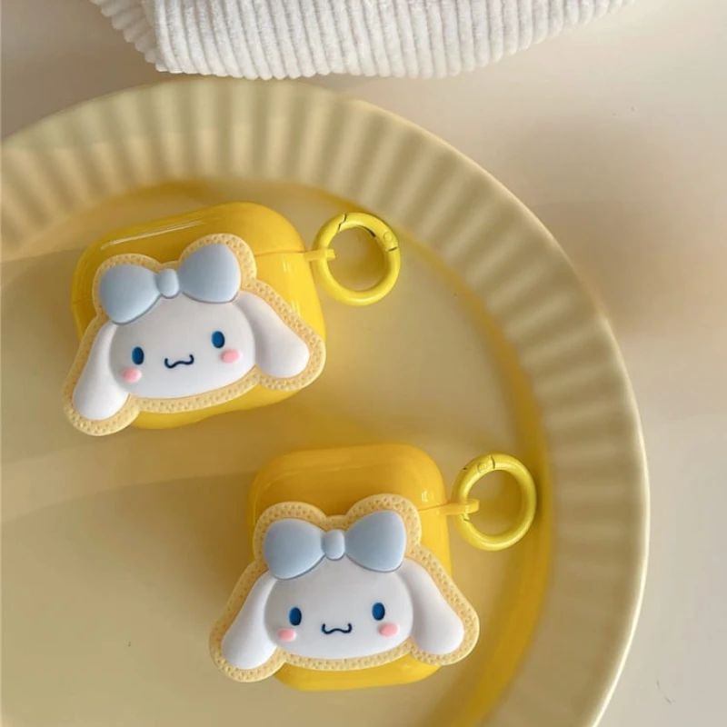 3D Cute AirPods Case Sanrio Earphone Case With Bell Pendant