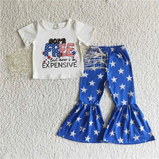 ChildAngle 4th of July Flared Pants Bell Bottom Girls Outfits