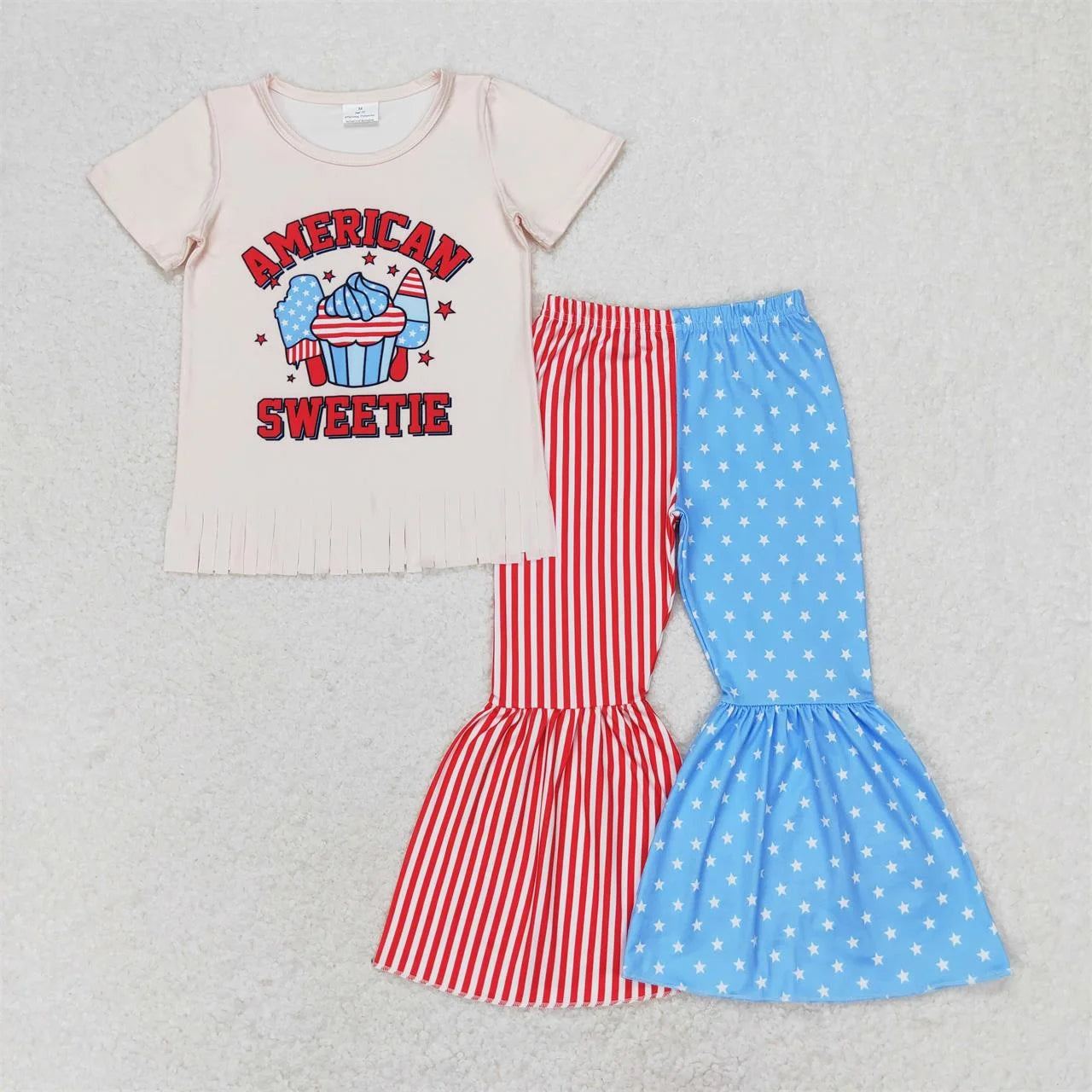 ChildAngle 4th of July Flared Pants Bell Bottom Girls Outfits