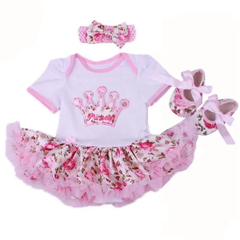 Princess Crown Baby Girl Party Dress Tutus Newborn Clothes - ChildAngle