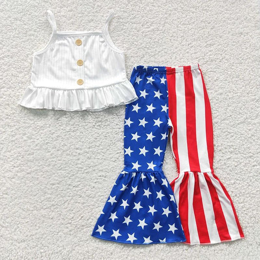 ChildAngle 4th of July Flared Pants Bell Bottom Girls Outfits