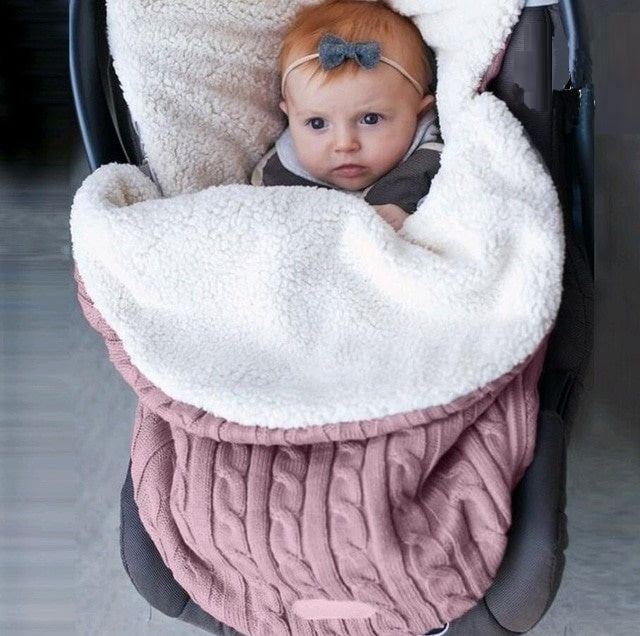 Baby Swaddle Wrap Fleece Knit Blanket Sleeping Bag - ChildAngle