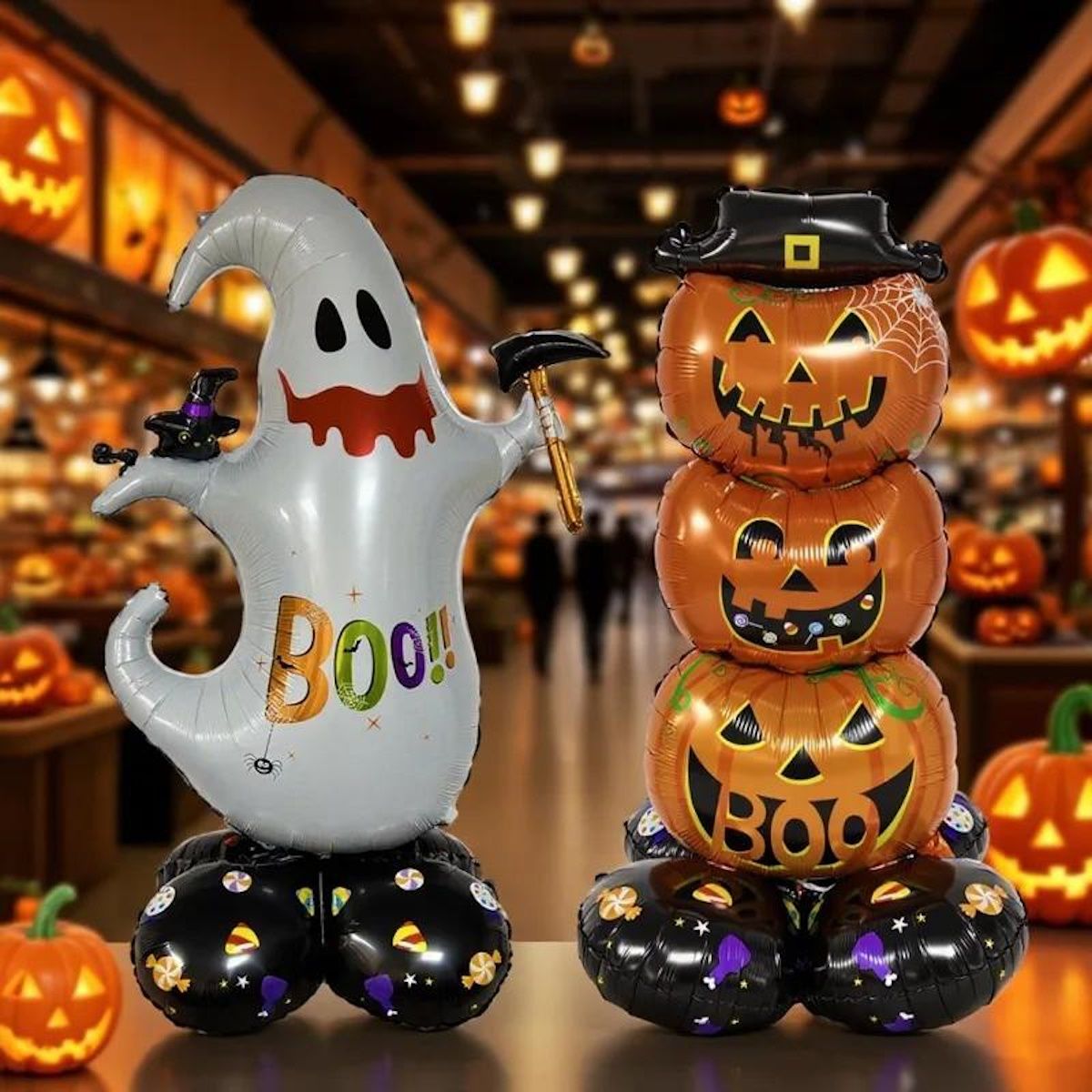 1PC 60'' Balloon Centerpiece Standing Skull Witch Ghost and Grim Reaper - ChildAngle