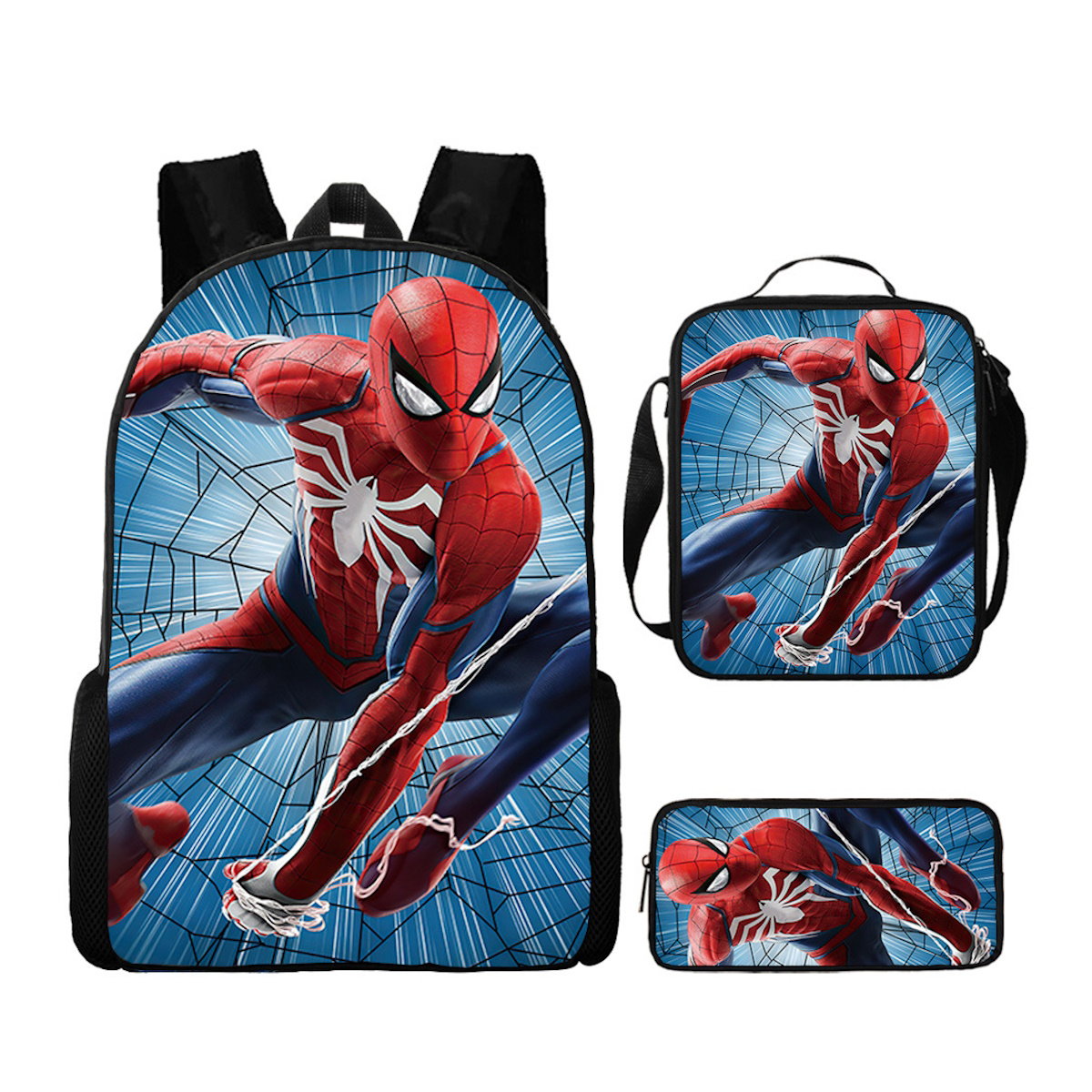 3PCS Spiderman Backpack and Lunchbox Pencil Case Bundle Set - ChildAngle