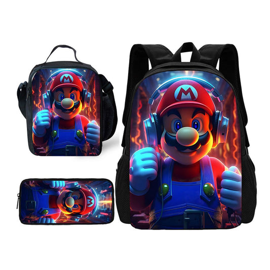 3PCS Super Mario Backpack and Lunchbox Pencil Case Set - ChildAngle