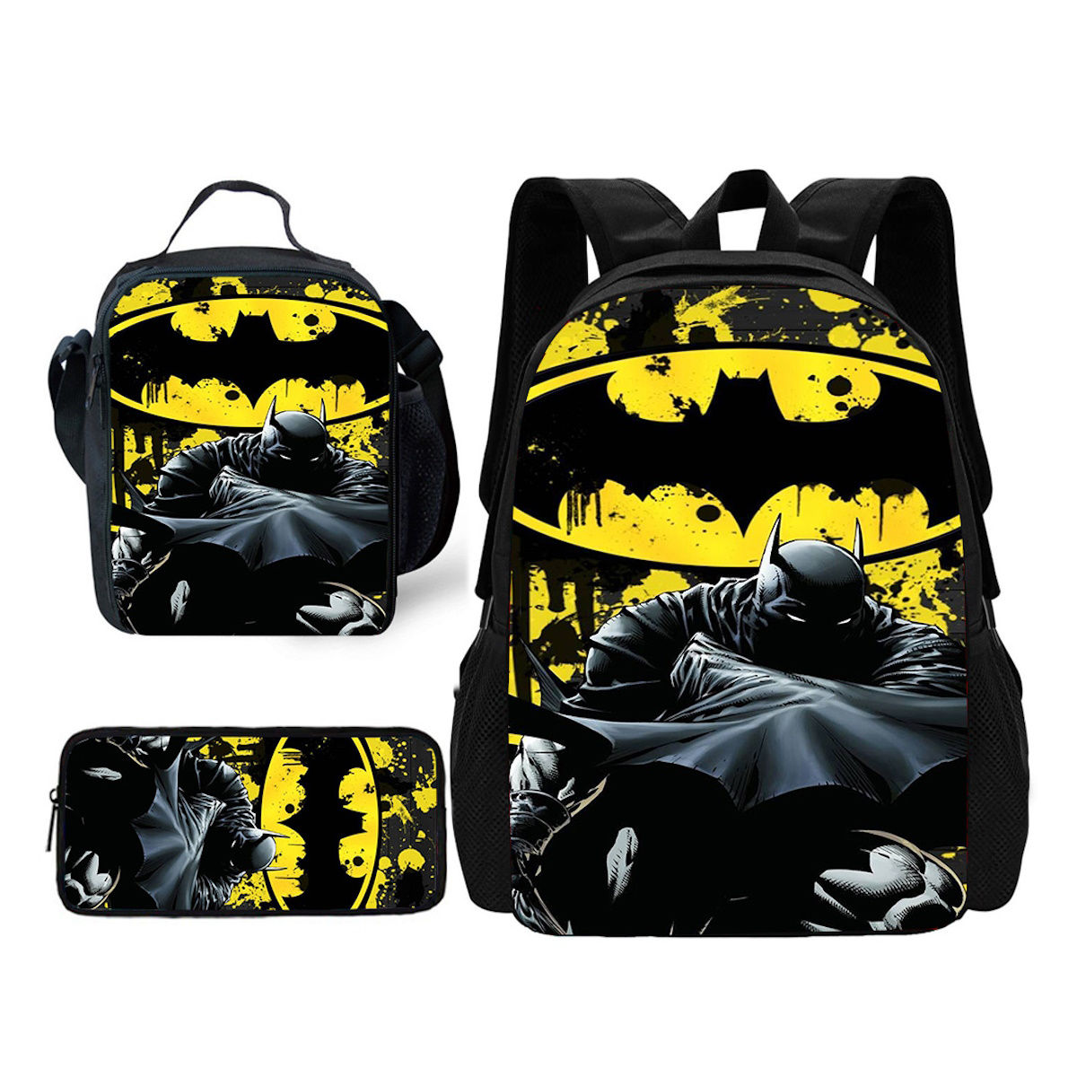 3PCS Batman Backpack and Lunchbox Pencil Case Set - ChildAngle