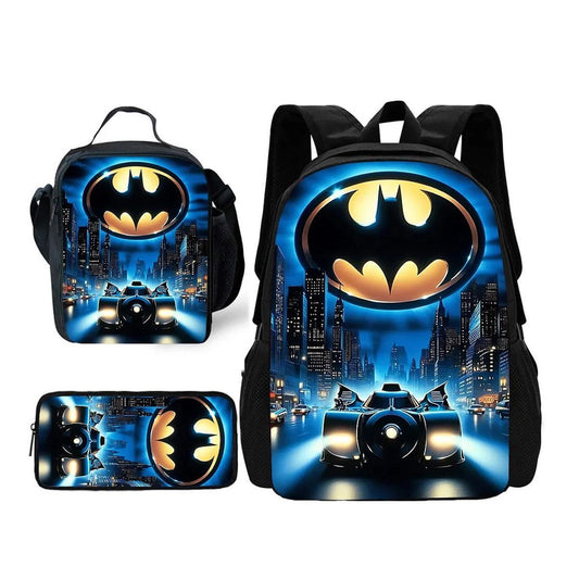 3PCS Batman Backpack and Lunchbox Pencil Case Set - ChildAngle