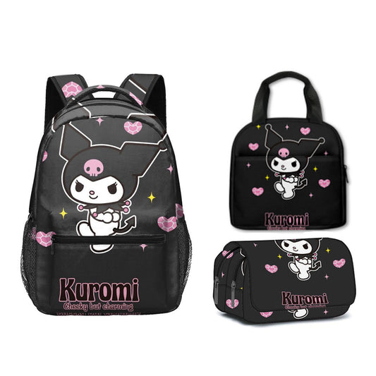 3PCS Cinnamoroll Kuromi Backpack and Lunchbox Pencil Case Set - ChildAngle