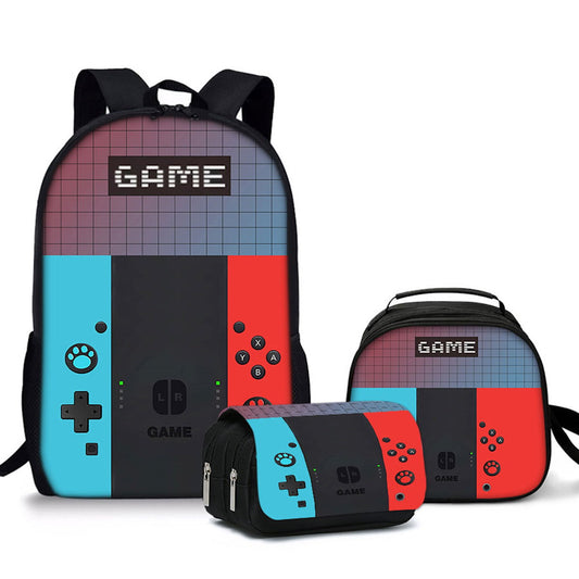 3PCS Game Console Switch Backpack Lunchbox and Pencil Case Set - ChildAngle