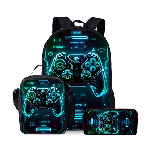 3PCS Game Console Backpack with Lunchbox and Pencil Case Set - ChildAngle
