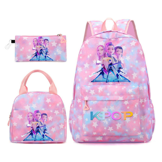 3PCS KPop Demon Hunter Backpack and Lunchbox Pencil Case Set - ChildAngle