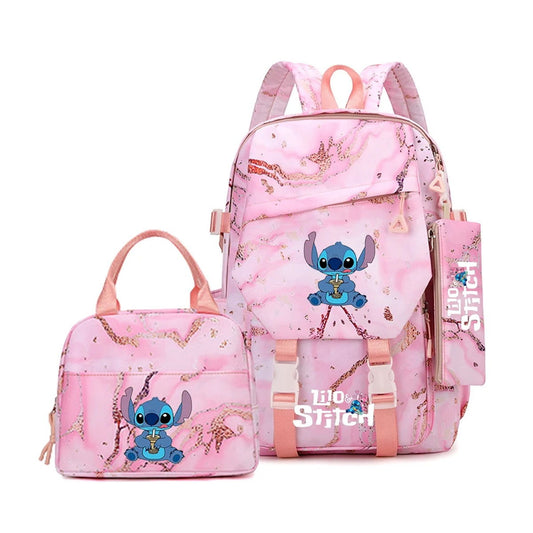 3PCS Preppy Style Stitch Backpack and Lunchbox Pencil Case Set - ChildAngle