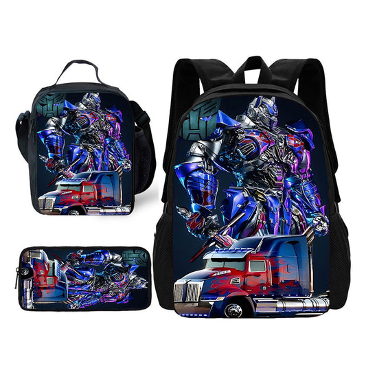 3PCS Transformer Backpack and Lunchbox Pencil Case Set - ChildAngle