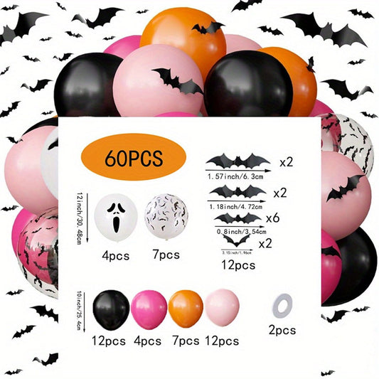60PCS 12'' Latex Balloon for Halloween Party Colored Balloon Set - ChildAngle
