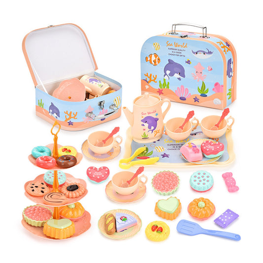 Animal Afternoon Tea Party Pretend Play Toys with Alloy Storage Box - ChildAngle