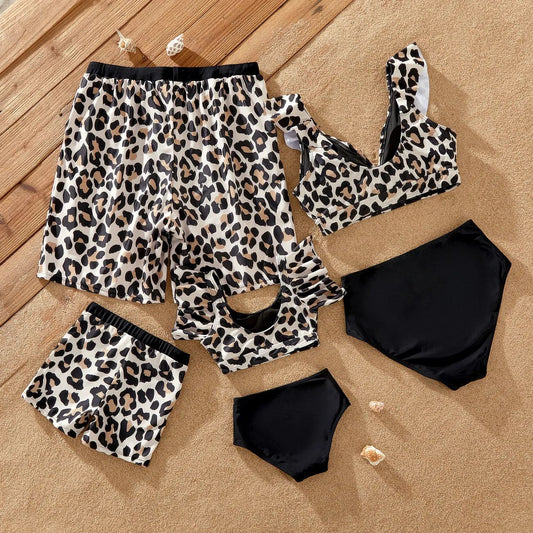 Matching Family Swimsuit Leopard Print Bikini Set Swimsuit