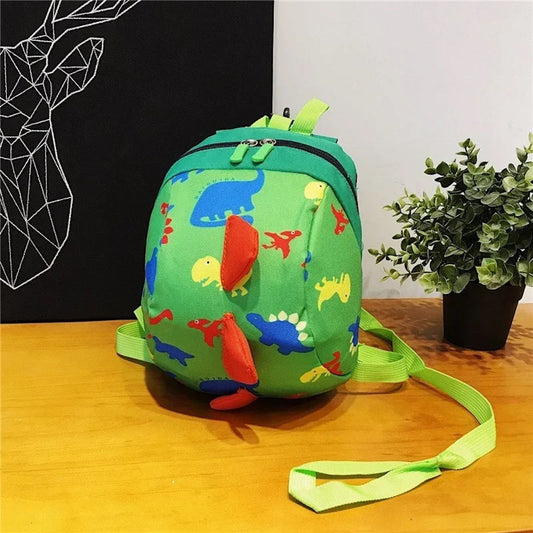 Cartoon 3D Dinosaur Kindergarten Backpack Toddlers Preschool Backpack with Leash - ChildAngle