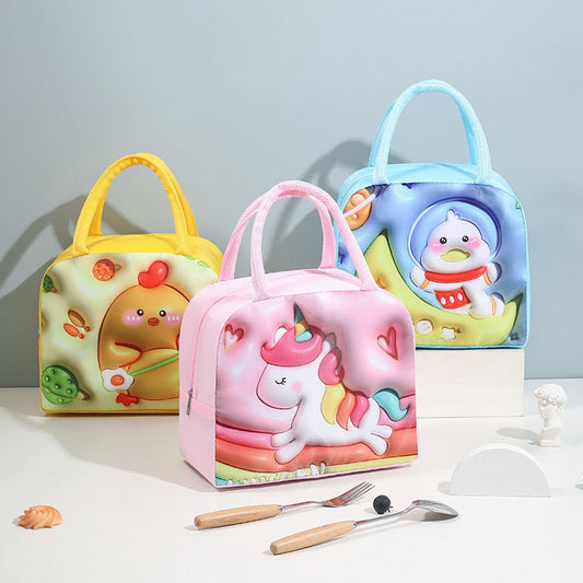 Cute 3D Animal Lunch Bag Portable Insulated Tote for School - ChildAngle