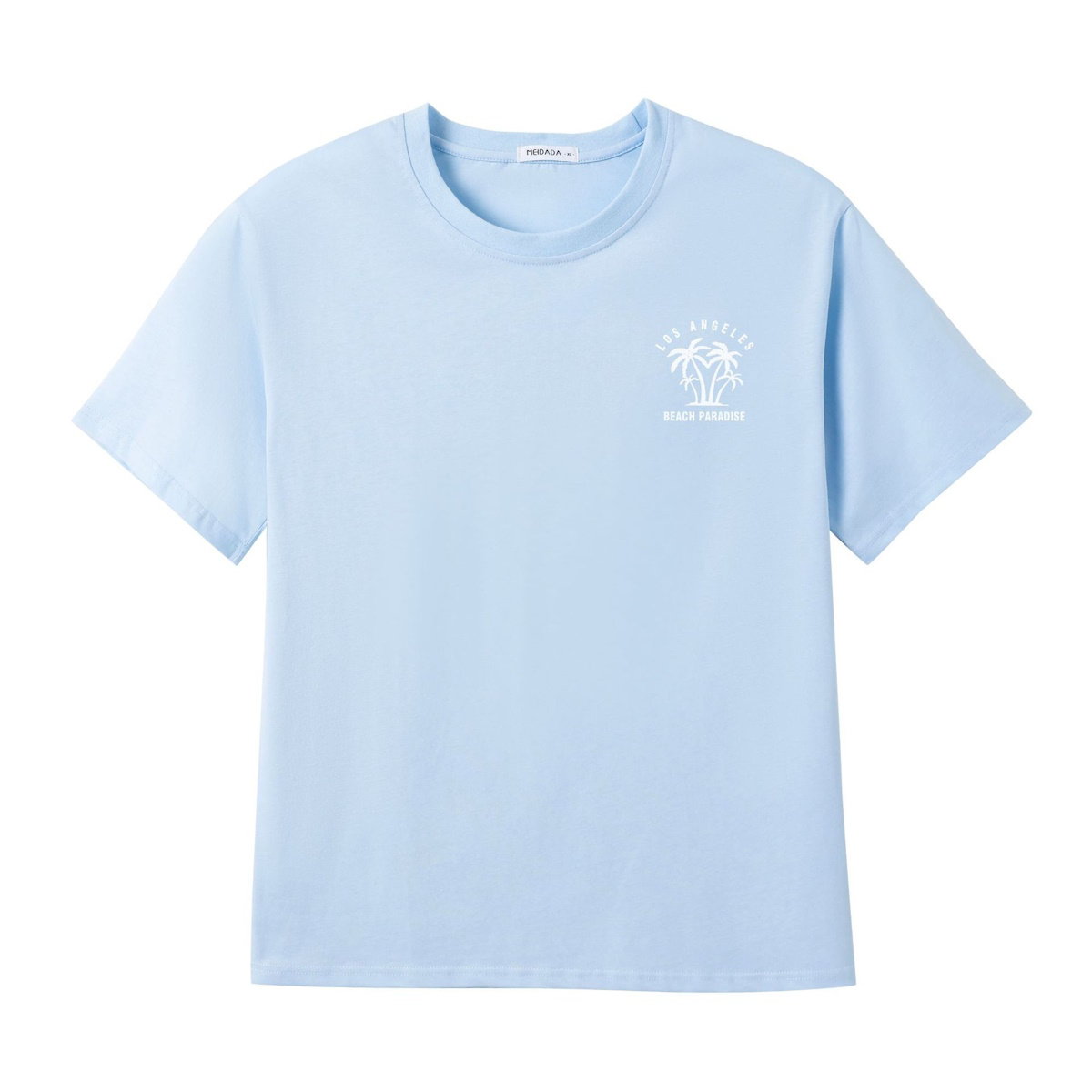 Family Matching Outfits Blue T-Shirts and Shorts Blue High Neck Ruffle Hem Dress - ChildAngle
