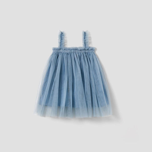 Family Matching Outfits Button Front Pocket Shirt and Shirred Spliced Mesh Dress - ChildAngle