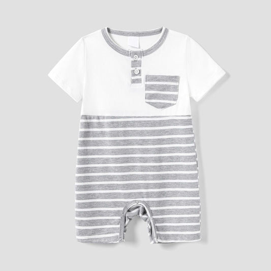 Family Matching Outfits Striped Colorblock Matching T-Shirts and Cotton Striped Tank Top A Line Dress - ChildAngle