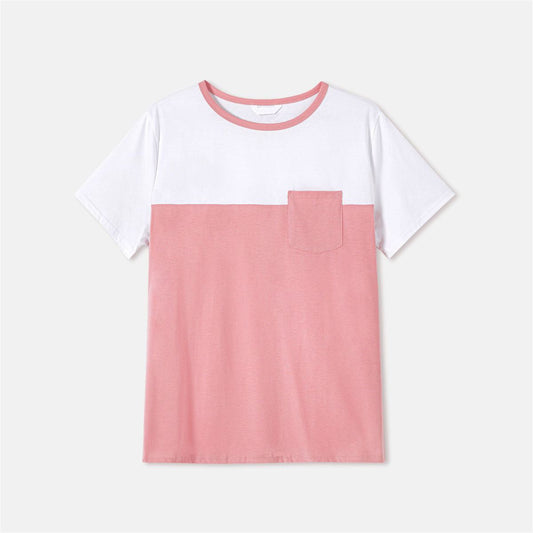 Family Matching Outfits Swiss Dot Flutter Dress Lace Dresses Colorblock T-Shirts - ChildAngle