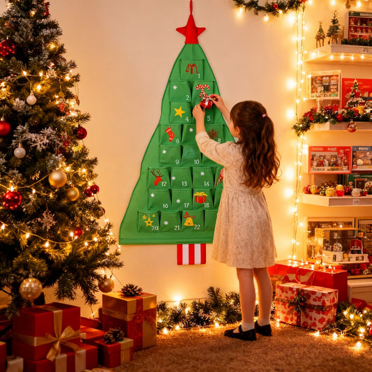 Christmas Felt Advent Calendar Christmas Tree Fabric Advent Calendar - ChildAngle