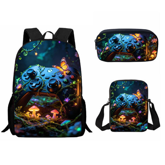 3PCS Gamepad Game Console Backpack and Lunchbox Pencil Case Set - ChildAngle