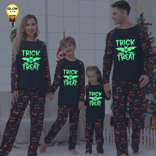 Glow in the Dark Family Matching Pajama Halloween Trick or Treat Spiderweb - ChildAngle