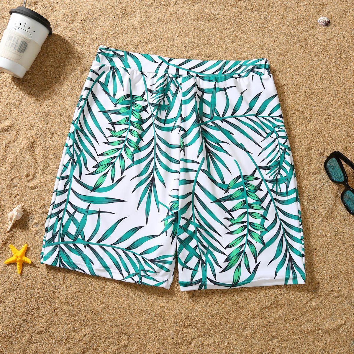 Matching Family Swimsuit Leaves Printing Swimsuit - ChildAngle