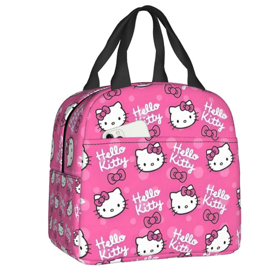 Hello Kitty Lunch Bag Pattern Portable Insulated Tote for School Lunch - ChildAngle