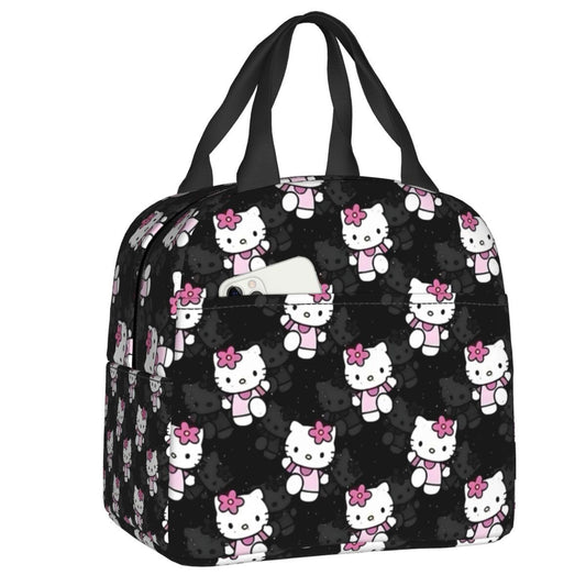 Hello Kitty Lunch Bag Pattern Portable Insulated Tote for School Lunch - ChildAngle