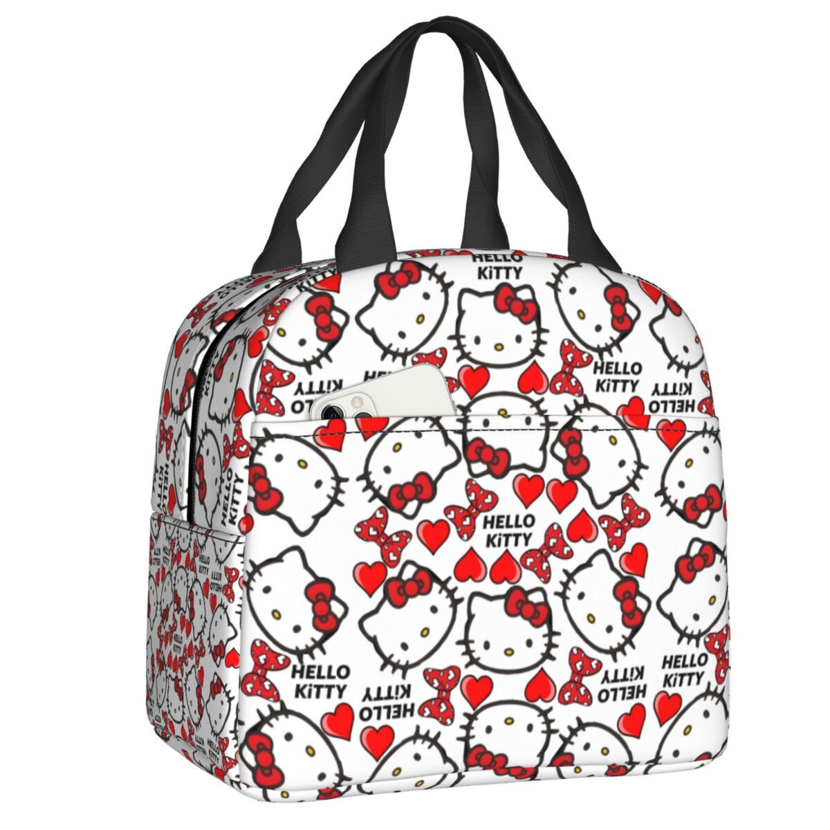 Hello Kitty Lunch Bag Pattern Portable Insulated Tote for School Lunch - ChildAngle