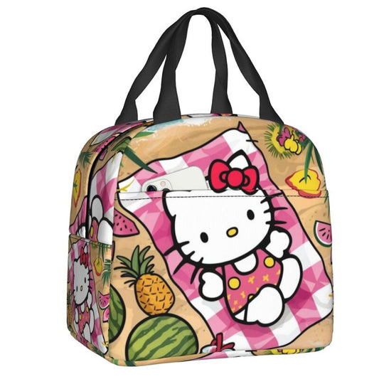 Hello Kitty Lunch Bags Portable Insulated Tote for Girls
