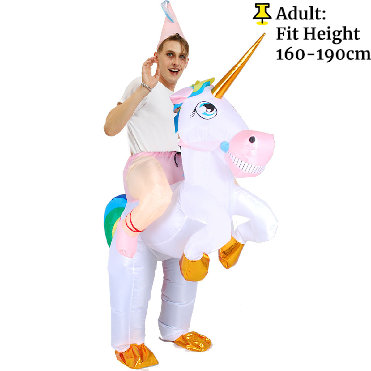 Kids Inflatable Unicorn Rider Costume Blow Up Pony Halloween - ChildAngle