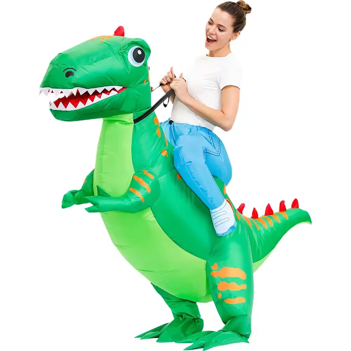 Kids Riding Dinosaur Costume Halloween Blow up Costume - ChildAngle