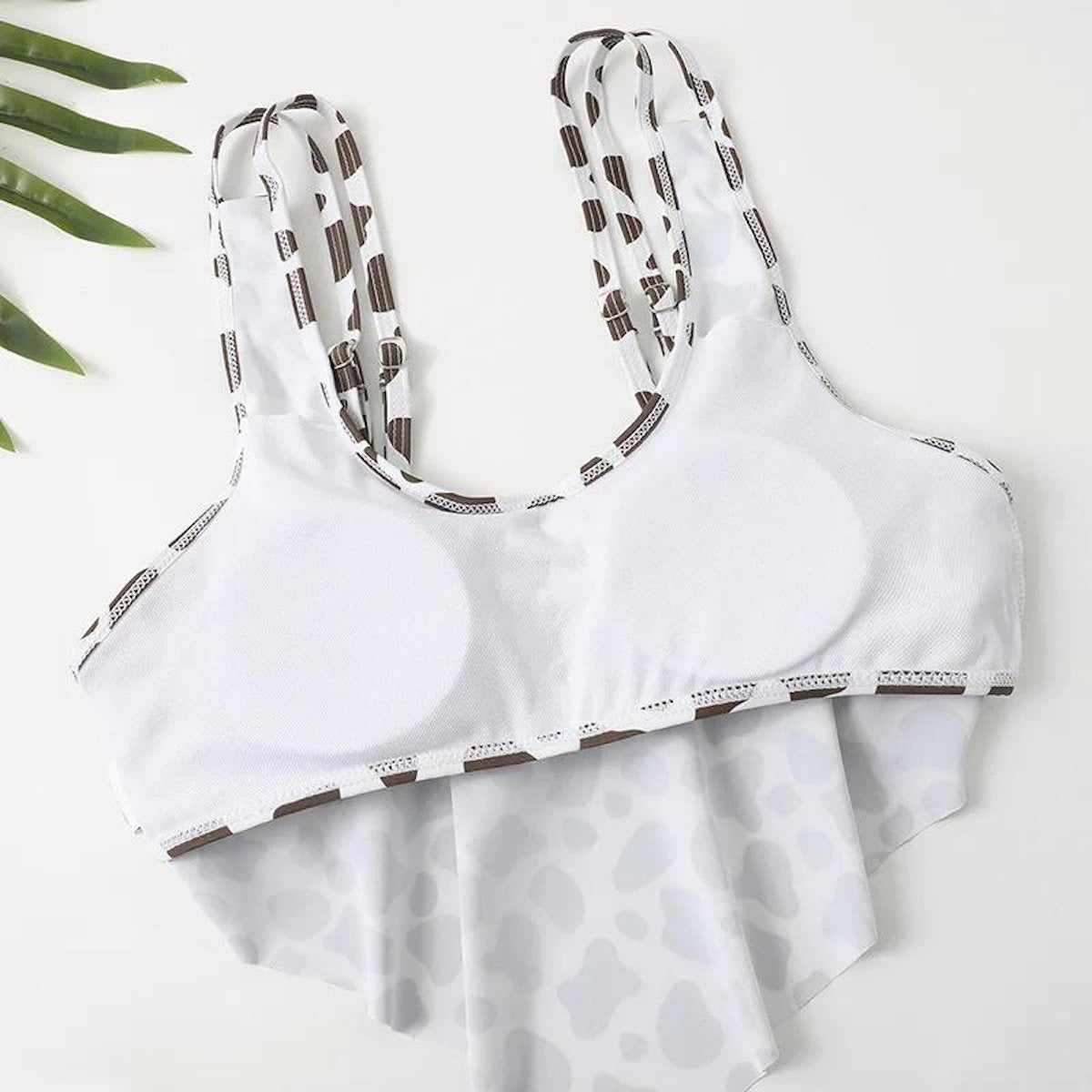 White bikini top with patterned straps - ChildAngle