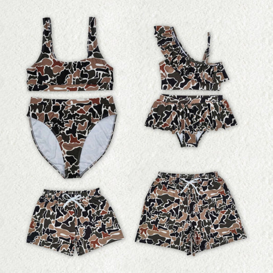 Camouflage-patterned swimsuit set Bikini Set Swim Trunks - ChildAngle