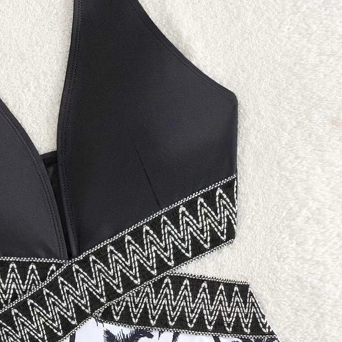 Matching Family Swimsuit Black White Palm Tree Mom Dad Swimsuit - ChildAngle