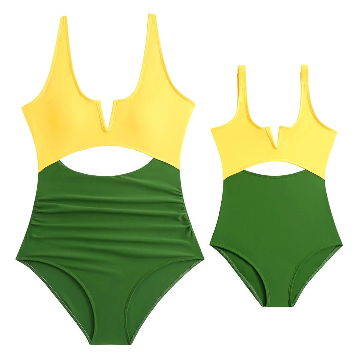 Mommy and Me Colorblock One Piece Swimsuits - ChildAngle