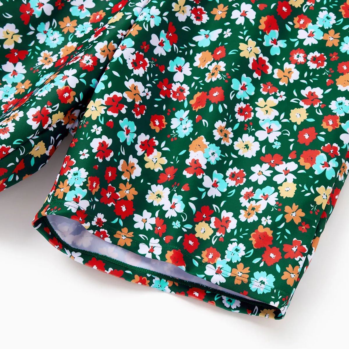 Matching Family Swimsuits Floral Tropical Flower Two Pieces Swimsuits Drawstring Swim Trunks - ChildAngle