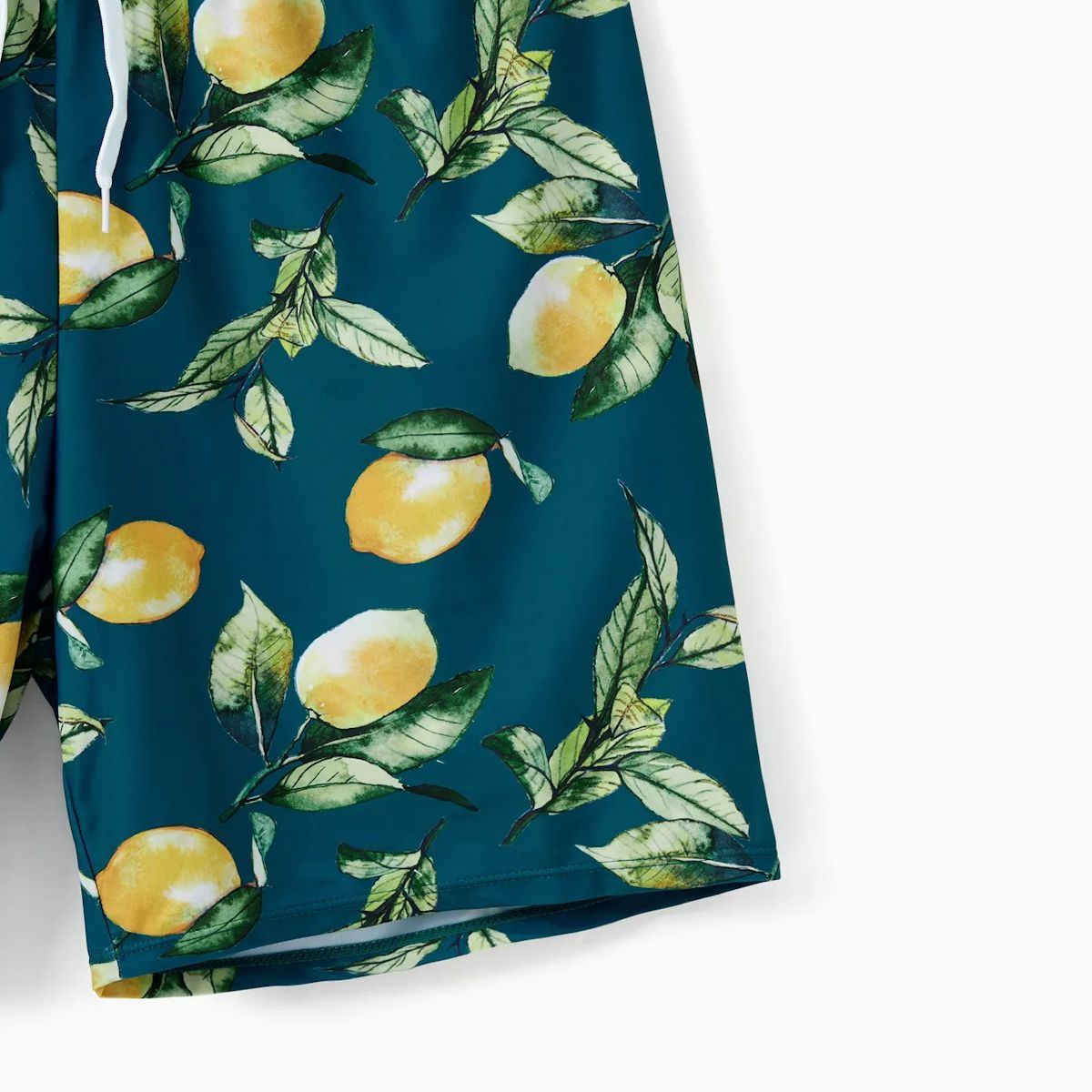 Lemon Print Two Pieces Bikini Halter Neck Matching Family Swimsuits Swim Trunks - ChildAngle
