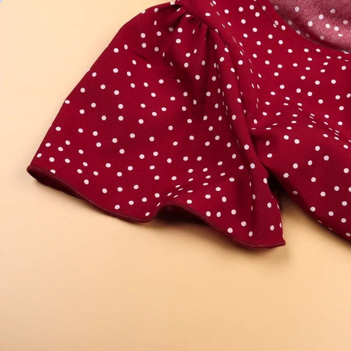 Matching Family Outfits Mother Daughter Short Sleeve Polka Dot Wrap Dress - ChildAngle