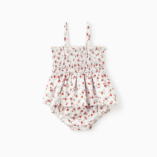 Spring Summer Mother Daughter Matching Dresses White Flower Floral Mommy and Me Outfits - ChildAngle