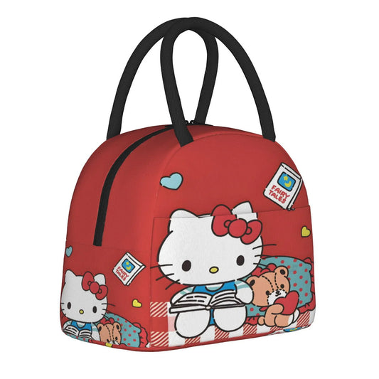 Red Hello Kitty Lunch Bags Portable Insulated School Lunch Bags - ChildAngle