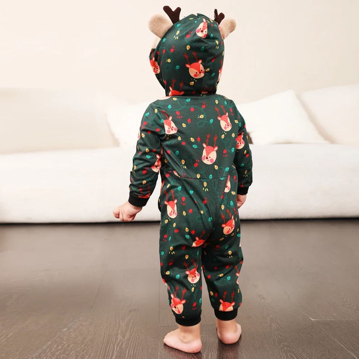 Reindeer Family Matching Christmas PJS Onesie Pyjamas Pajama Set - ChildAngle