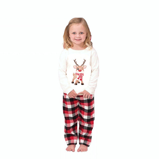 Reindeer Matching Christmas PJS Plaid Pyjamas Pant Jammie Set - ChildAngle