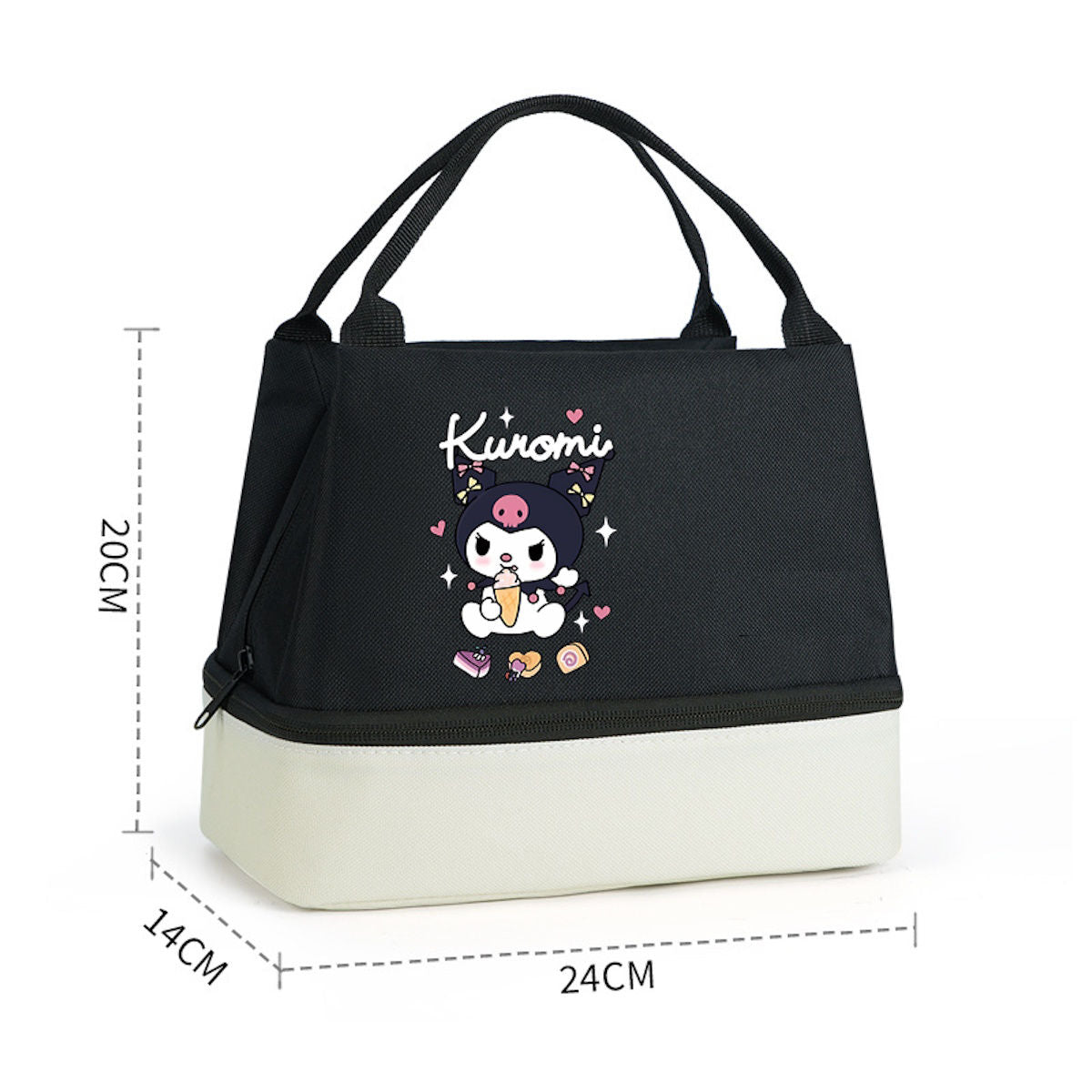 Kuromi Lunch Bag Portable Tote for School and Office - ChildAngle