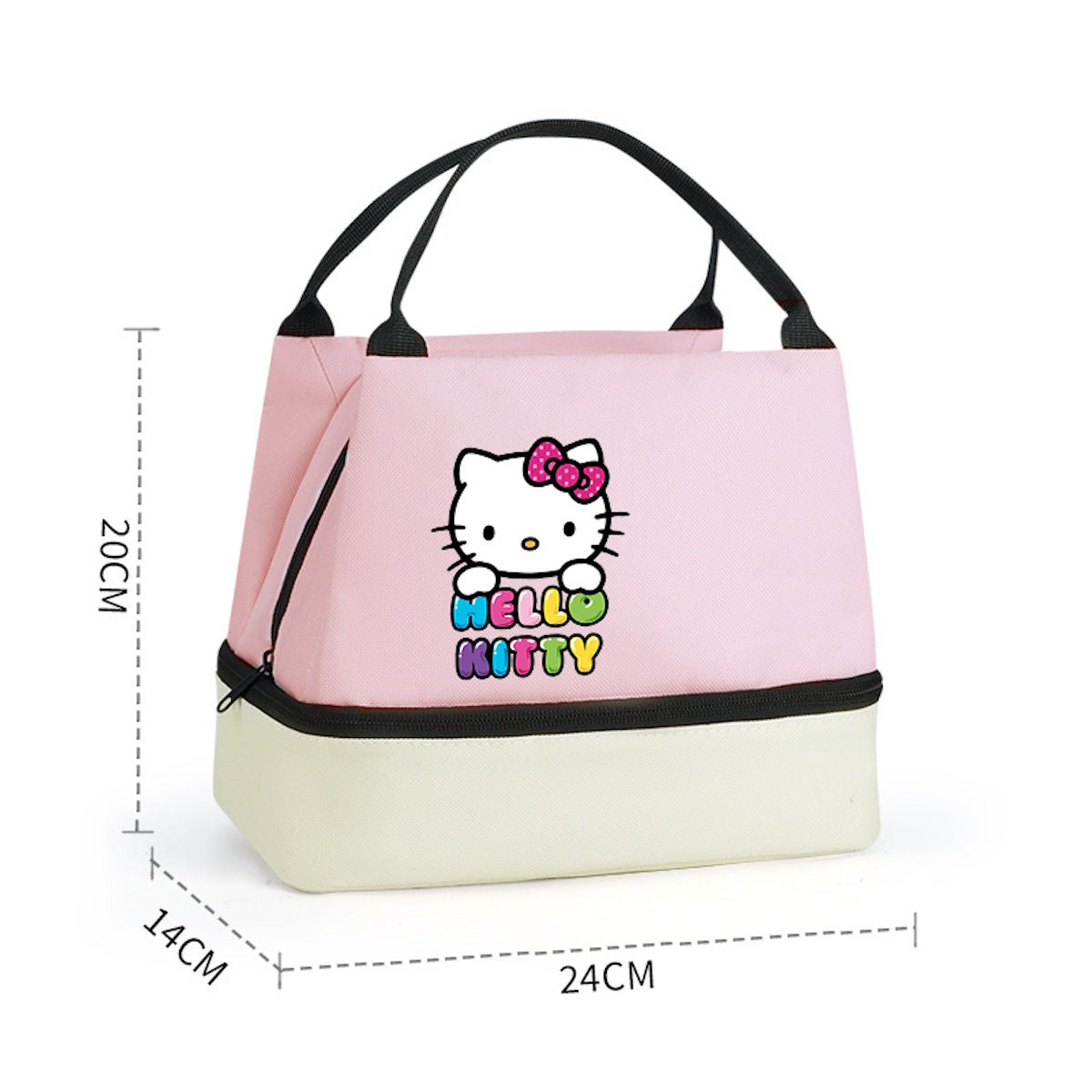 Hello Kitty Lunch Bag Portable Tote for School and Office - ChildAngle
